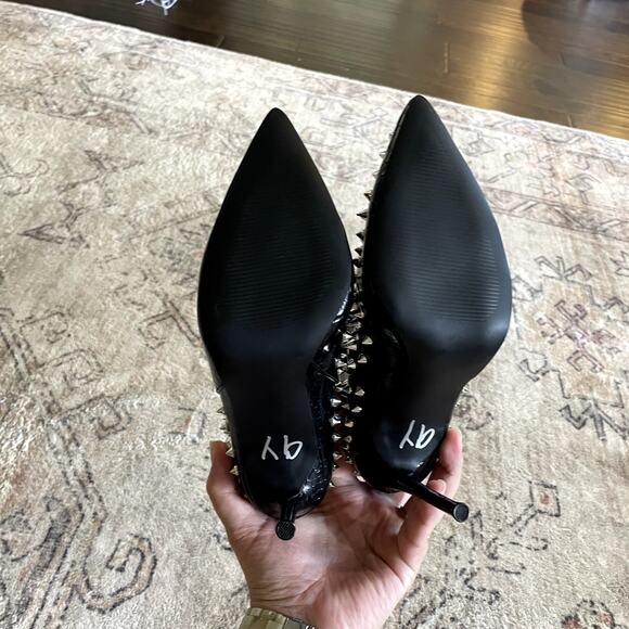 Steve Madden Women's Viceroy Embellished Spiked Dress Booties Black Size 6 EUC - Picture 8 of 13